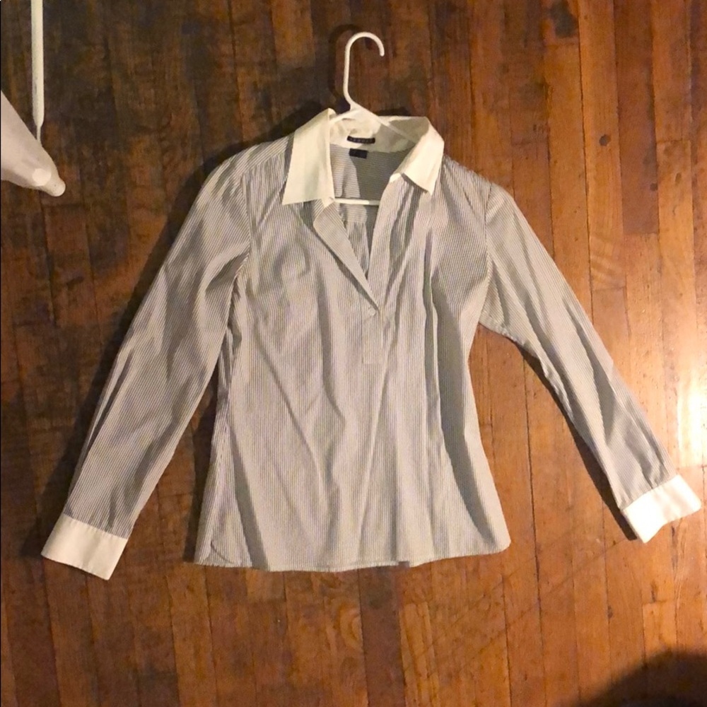 Brown and white tailored shirt